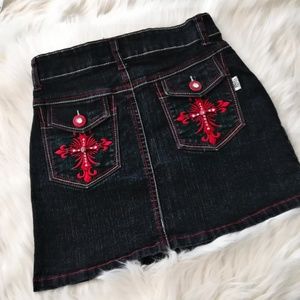 GeGe Skirt Western Dark wash Cross Pocket Girls 10